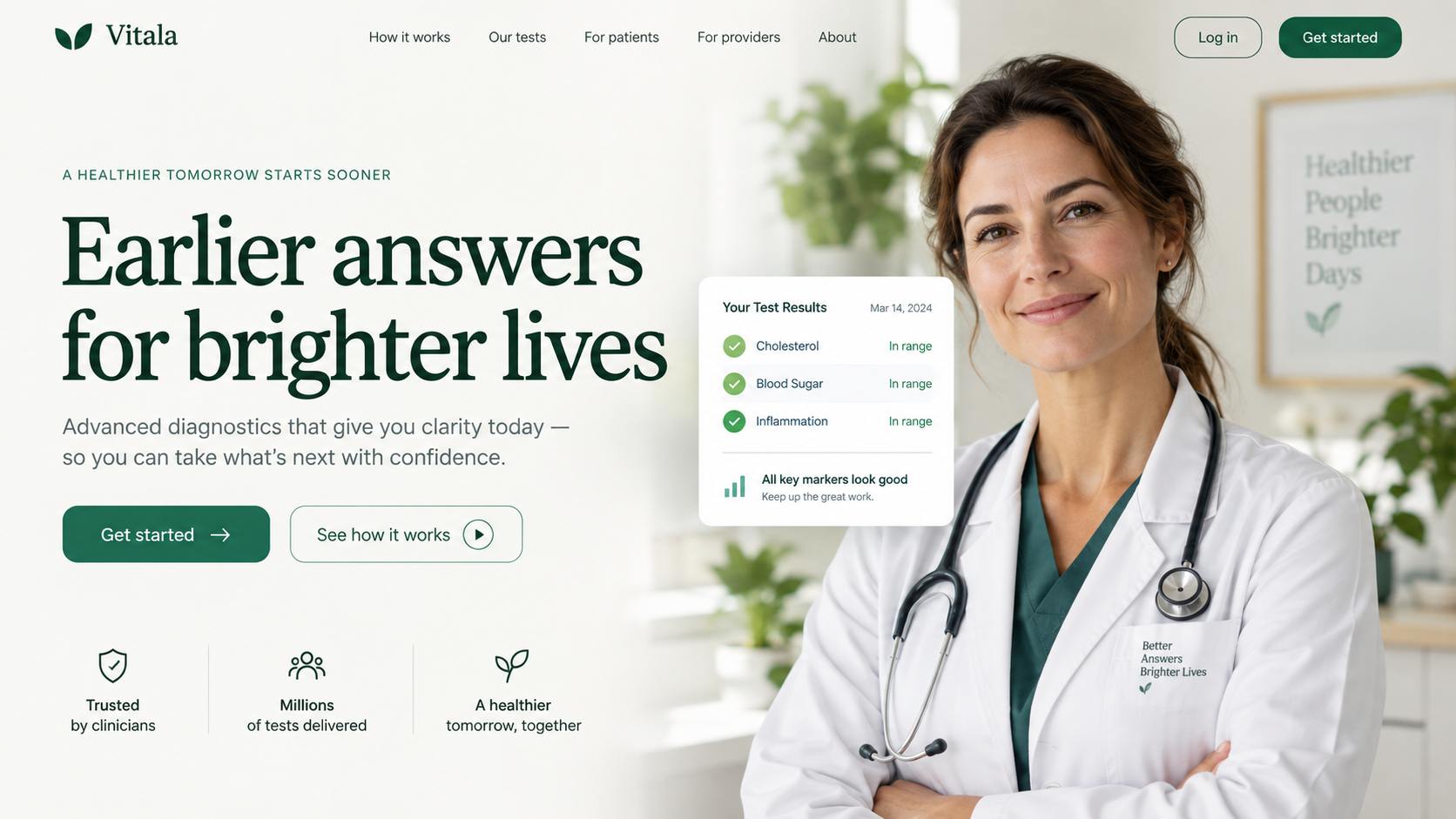 Healthcare diagnostics platform with patient results view